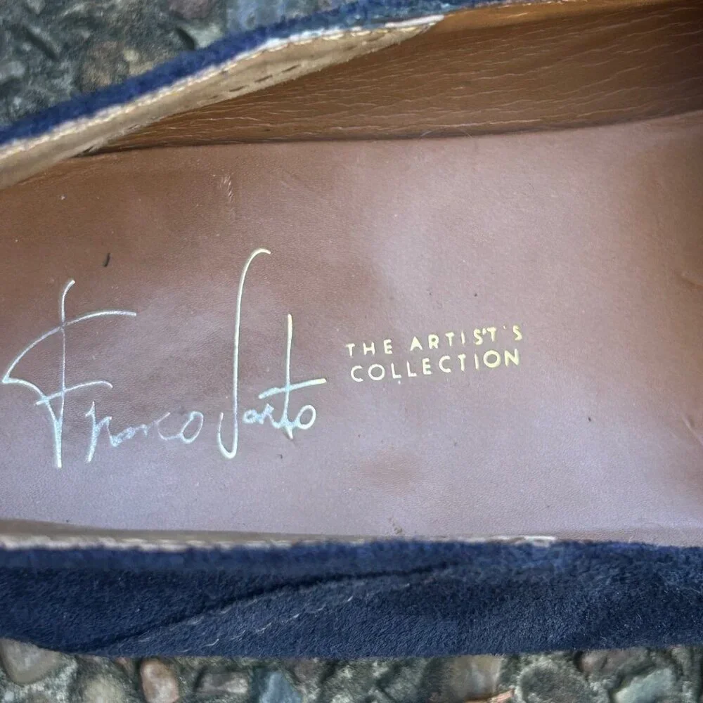 Franco Sarto Blue Suede Loafers Slip on Size 7 - Picture 9 of 10